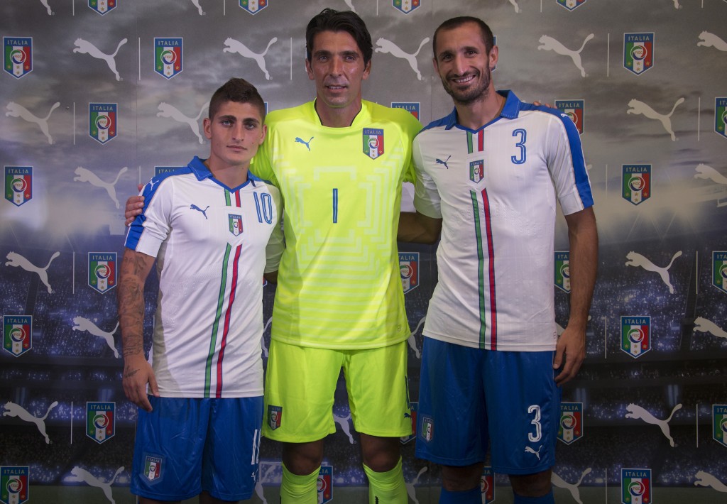 2 Verratti, Buffon and Chiellini at the PUMA Away Kit Launch in Florence