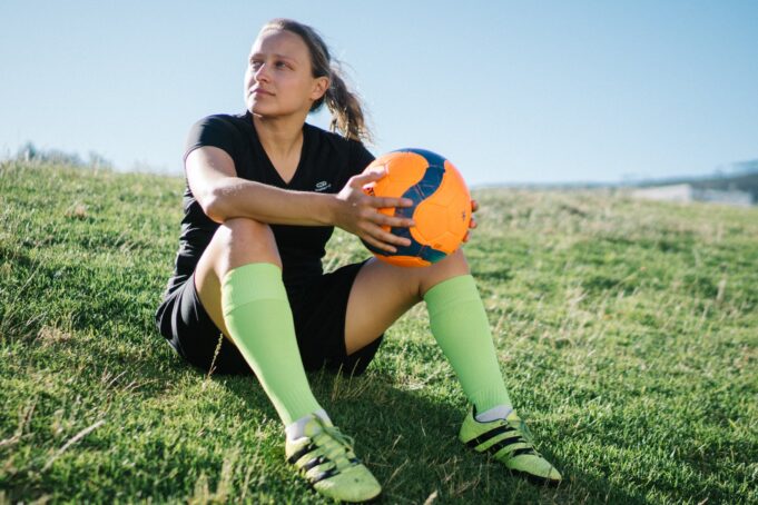 soccer player resting